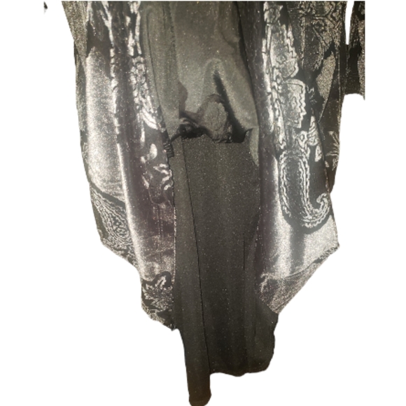 Gilli Sazan Black Floral Velvet Colorshift Sparkles Flare Sleeves Dress 1X NWT - Picture 12 of 17